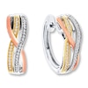 Thumbnail Image 0 of Hoop Earrings 1/5 ct tw Diamonds Sterling Silver & 10K Two-Tone Gold