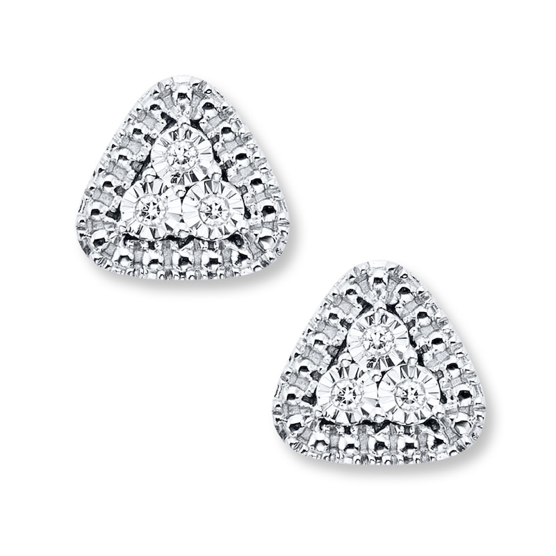 Main Image 1 of Diamond Earrings 1/20 ct tw Round-cut Sterling Silver