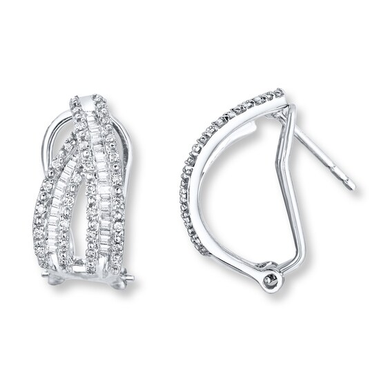 1 2 carat diamond earrings sterling silver