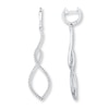 Thumbnail Image 1 of Diamond Drop Earrings 1/4 ct tw Round-cut Sterling Silver