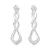 Thumbnail Image 0 of Diamond Drop Earrings 1/10 ct tw Round-cut Sterling Silver