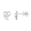 Thumbnail Image 1 of Diamond Heart Earrings 1/10 ct tw Round-cut Sterling Silver