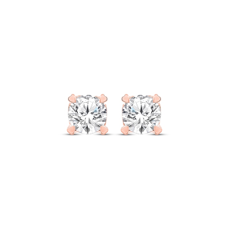 Main Image 2 of Diamond Earrings 1/2 ct tw Round-cut 14K Rose Gold (I/I2)