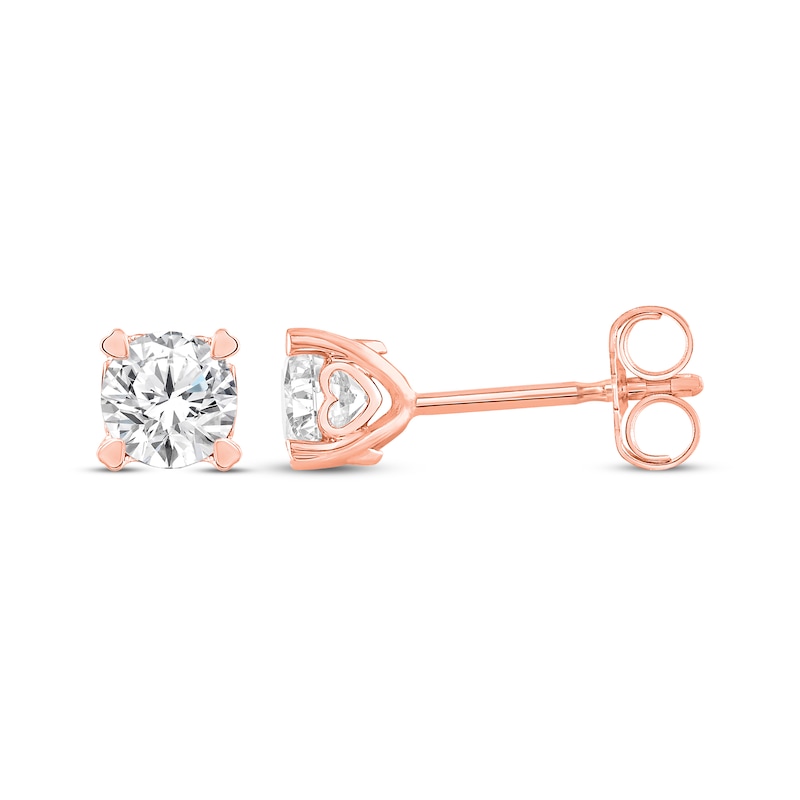 Main Image 3 of Diamond Earrings 1/2 ct tw Round-cut 14K Rose Gold (I/I2)