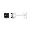 Thumbnail Image 2 of Black Solitaire Earrings 1/8 ct tw Diamonds Sterling Silver