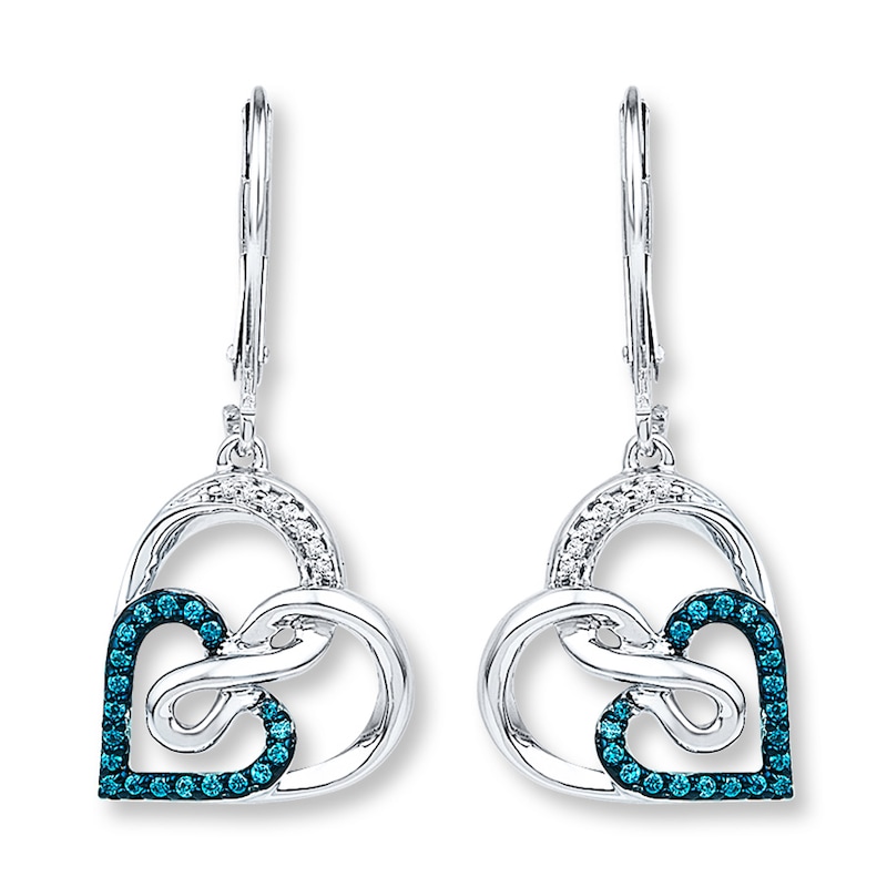 Main Image 1 of Infinity Heart Earrings 1/5 ct tw Diamonds Sterling Silver