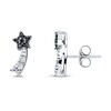 Thumbnail Image 1 of Young Teen Star Earrings Black & White Diamonds Sterling Silver