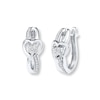 Thumbnail Image 1 of Heart Hoop Earrings 1/15 ct tw Diamonds Sterling Silver