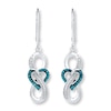 Thumbnail Image 1 of Infinity Blue/White Diamond Earrings 1/10 ct Sterling Silver
