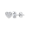 Thumbnail Image 0 of Young Teen Heart Earrings Diamond Accents Sterling Silver