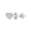 Thumbnail Image 1 of Young Teen Heart Earrings Diamond Accents Sterling Silver