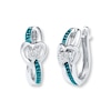 Thumbnail Image 0 of Diamond Heart Earrings 1/15 ct tw Blue/White Sterling Silver