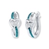 Thumbnail Image 1 of Diamond Heart Earrings 1/15 ct tw Blue/White Sterling Silver