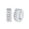 Thumbnail Image 1 of Diamond Hoop Earrings 1/3 ct tw Round-cut Sterling Silver