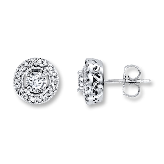 Diamond Earrings 1/2 ct tw Round-cut 10K White Gold