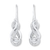 Thumbnail Image 1 of Diamond Infinity Earrings 1/15 ct tw Round-cut Sterling Silver