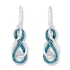 Thumbnail Image 0 of Diamond Infinity Earrings 1/15 ct tw Blue/White Sterling Silver