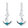 Thumbnail Image 0 of Diamond Anchor Earrings 1/15 ct tw Blue/White Sterling Silver