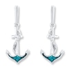 Thumbnail Image 1 of Diamond Anchor Earrings 1/15 ct tw Blue/White Sterling Silver