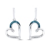 Thumbnail Image 1 of Diamond Heart Earrings 1/15 ct tw Blue/White Sterling Silver