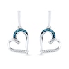 Thumbnail Image 0 of Diamond Heart Earrings 1/15 ct tw Blue/White Sterling Silver