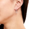 Thumbnail Image 2 of Diamond Heart Earrings 1/15 ct tw Blue/White Sterling Silver