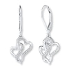 Thumbnail Image 1 of Infinity Heart Earrings 1/6 ct tw Diamonds Sterling Silver