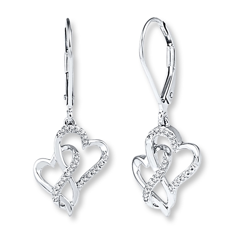 Main Image 1 of Infinity Heart Earrings 1/6 ct tw Diamonds Sterling Silver
