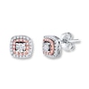 Thumbnail Image 0 of Diamond Earrings 1/5 ct tw Round-cut Sterling Silver & 10K Rose Gold