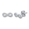 Thumbnail Image 1 of Diamond Infinity Earrings 1/20 ct tw Round-cut Sterling Silver