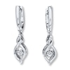 Drop Earrings Diamond Accents Sterling Silver