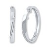 Hoop Earrings 1/10 ct tw Diamonds Sterling Silver