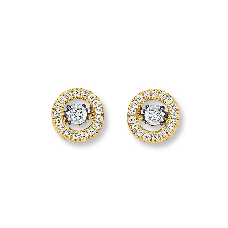 Unstoppable Love 1/6 ct tw Earrings 10K Yellow Gold