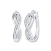 Thumbnail Image 1 of Diamond Hoop Earrings 1/10 ct tw Round-cut Sterling Silver