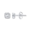 Thumbnail Image 0 of Diamond Earrings 1/8 ct tw Round & Baguette 10K White Gold