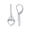 Thumbnail Image 0 of Mom Heart Earrings Diamond Accents Sterling Silver