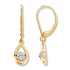 Thumbnail Image 0 of Diamond Teardrop Earrings 1/10 ct tw Round-cut 10K Yellow Gold
