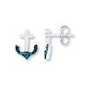 Thumbnail Image 0 of Blue Diamond Anchor Earrings 1/20 ct tw Sterling Silver