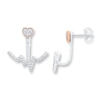 Thumbnail Image 1 of Front-Back Earrings 1/4 ct tw Diamonds Sterling Silver & 10K Rose Gold