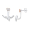 Thumbnail Image 0 of Front-Back Earrings 1/4 ct tw Diamonds Sterling Silver & 10K Rose Gold