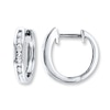 Thumbnail Image 1 of Hoop Earrings 1/4 ct tw Diamonds 10K White Gold