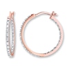 Thumbnail Image 1 of Hoop Earrings 1/4 ct tw Diamonds 10K Rose Gold