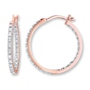 Thumbnail Image 0 of Hoop Earrings 1/4 ct tw Diamonds 10K Rose Gold