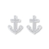 Anchor Earrings 1/8 ct tw Diamonds Sterling Silver