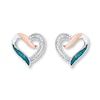 Thumbnail Image 0 of Heart Earrings 1/20 ct tw Diamonds Sterling Silver & 10K Rose Gold