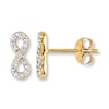 Thumbnail Image 0 of Diamond Infinity Earrings 1/10 ct tw Round-cut 10K Yellow Gold