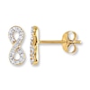 Thumbnail Image 1 of Diamond Infinity Earrings 1/10 ct tw Round-cut 10K Yellow Gold