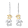 Thumbnail Image 0 of Paw Print Earrings 1/15 ct tw Diamonds Sterling Silver & 10K Yellow Gold