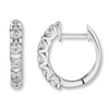 Thumbnail Image 1 of Diamond Hoop Earrings 1 ct tw Round-cut 14K White Gold