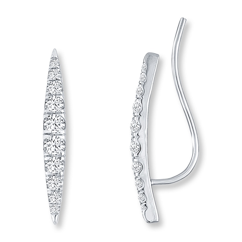 Main Image 1 of Earring Climbers 3/4 ct tw Diamonds 10K White Gold
